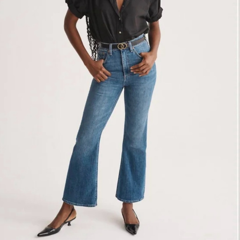 Denim Forum The Twiggy High Rise Flare Jeans Size 25 My Bleu L’amour Aritzia